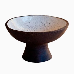Large Vulcan Black Ceramic Suiban Bowl by Noe Kuremoto