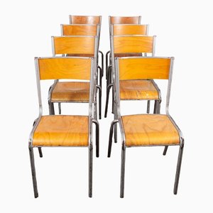 French Silver Dining Chairs from Mullca, 1950s, Set of 8