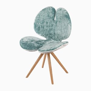English Gray Fabric/Acquamarina New Panse Chair with Oak Legs from VGnewtrend