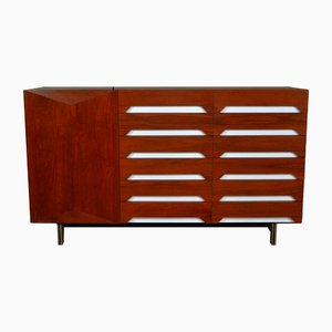 Teak Sideboard with Drawers and Door, Italy, 1950s