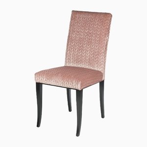 Silla Audrey italiana de tela rosa con patas Neere de VGnewtrend