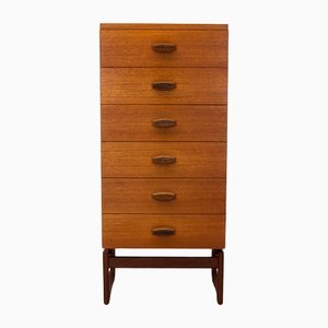 Small G-Plan Teak Chest of Drawers Quadrille Tallboy, 1960s