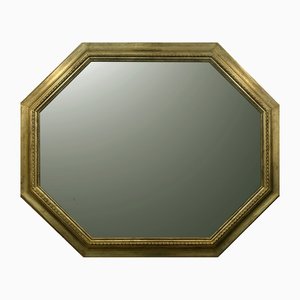 Vintage Mecca Silver Leaf Octagonal Wall Mirror, Italy, 2000s