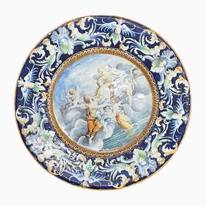 Parade Dish in Majolica Earthenware with Mythological Scene