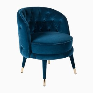 Italian Round Capitonne Fabric Armchair from VGnewtrend