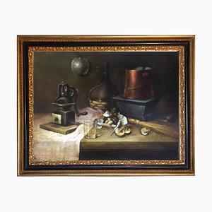 Salvatore Marinelli, Italian Still Life, Oil on Canvas, Framed