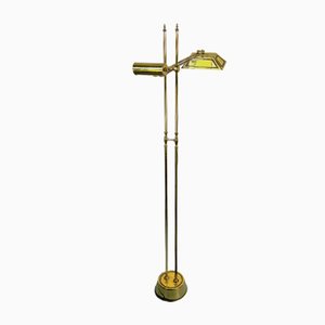 Italian Adjustable Solid Brass Floor Lamp, 1970s