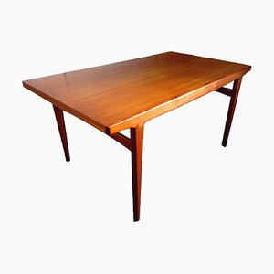 Vintage Scandinavian Table in Solid Teak with Extensions, 1950s