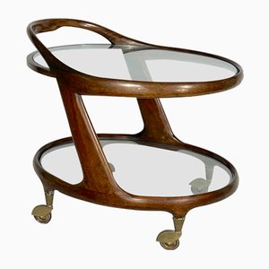 Mid-Century Italian Round Bar Cart by Cesare Lacca, 1950s