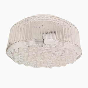 Large Clear Bubble Glass Flush Mount Light Fixture Lamp in Style of Helena Tynell, 1970s