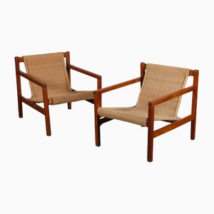 Armlehnstühle aus Holz, 1960er, 2er Set