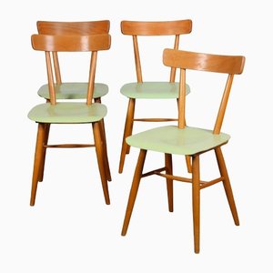 Green Chairs from TON, 1960, Set of 4