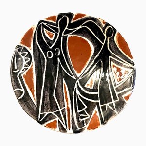 Madoura Teller im Stil von Picasso von Suzanne Ramie, 1950er