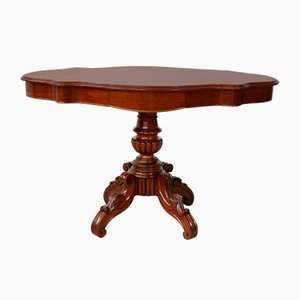 Antique French Veneer Coffee Table in Mahogany