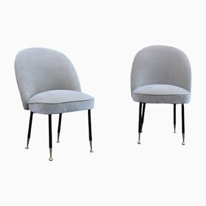 Set of Chairs in Gray Velvet by Gastone Rinaldi for Rima, 1950s