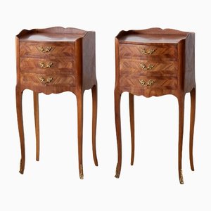 French Bedsides in Walnut, Set of 2