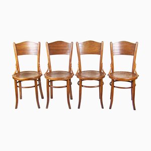Vintage Brown Beech Chairs, Set of 4