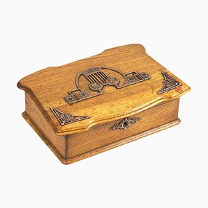 Art Nouveau Oak Jewelry Box