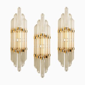 Modern Flower Shaped Glass Rod Wall Sconce in the Style of Sciolari