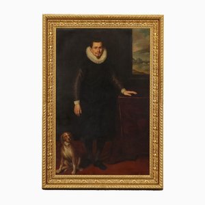 Portrait d'un Noble, Italie, 17ème Siècle, Huile sur Toile, Encadrée