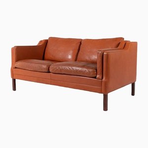 2-Seater Cognac Leather Sofa by Mogens Hansen, Denmark, 1970s