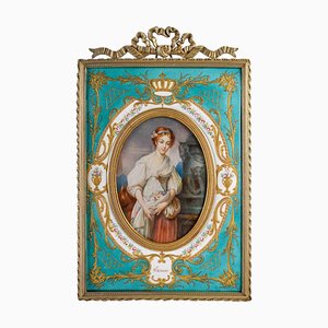 19th Century Frame in Gilded Bronze and Enamel