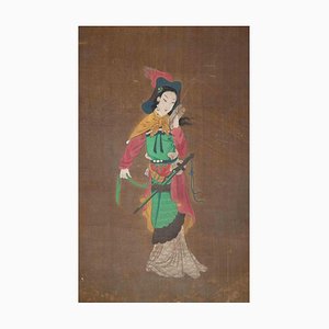 Dame Japonaise, Lithographie Originale, Début du 20ème Siècle