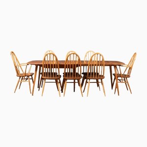 Esstisch und Stühle Modell 445 von Lucian Ercolani für Ercol, 9er Set