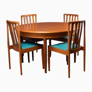 Teak Extendable Dining Table and Chairs from Meredew, 1960s, Set of 7