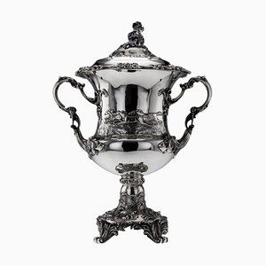 19th Century Solid Silver Trophy Cup with Cover from Angell, 1848