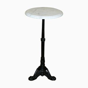 Marble Top Table on Iron Tripod Base with Details