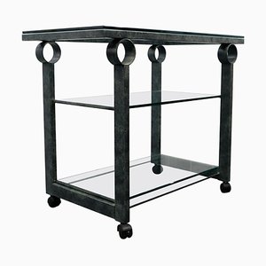 Art Deco Drinks Trolley with Glass Shelves