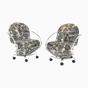 Chairs with Zebra Print by Verner Panton for Fritz Hansen, Set of 2