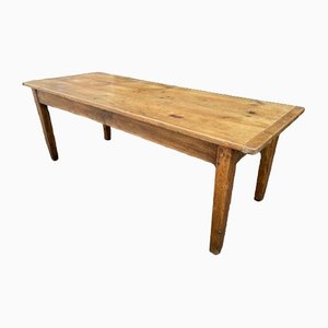 Antique French Pine and Oak Refectory Dining Table, 1800s