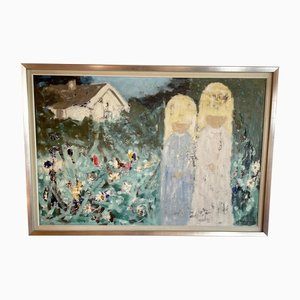 Mystic Girls Painting, Oil, Framed