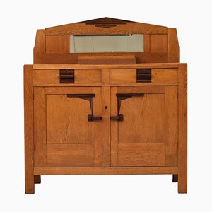 Art Deco Solid Oak and Coromandel Bar Cabinet, 1930s