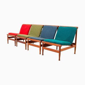 Danish 501 Lounge Chairs in Teak by Kai Lyngfeld Larsen from Søborg Møbelfabrik, 1950s, Set of 4
