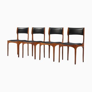 Dining Chairs in Oak and Faux Leather by Giuseppe Gibelli, 1962, Set of 4