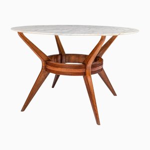 Italian Dining Table in Marble and Wood by Ariberto Colombo, 1950s