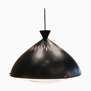 Lámpara colgante italiana en negro de Stilnovo, años 60