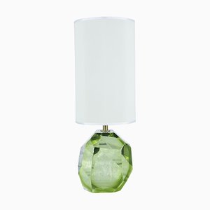 Italienische Prisma Tischlampe aus grünem Murano Glas