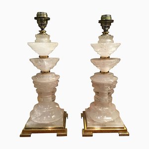Italian Table Lamp in Rocca Crystal and Brass