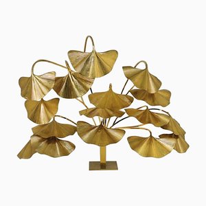 Leaves Floor Lamp in Brass by Tommaso Barbi for Bottega Gadda, 1970