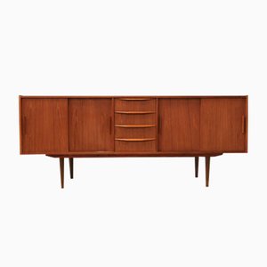 Danish Sideboard in Teak with Sliding Doors and Drawers