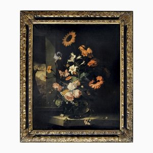 After Jacob van Wascapelle, Still Life of Flowers, Escuela italiana, Italia, Óleo sobre lienzo, Enmarcado
