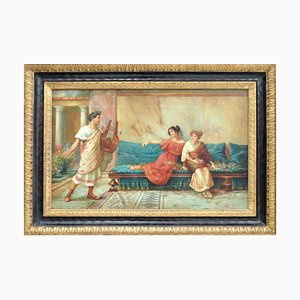 Angelo Granati, Pompeian Scene, Italy, Oil on Canvas, Framed