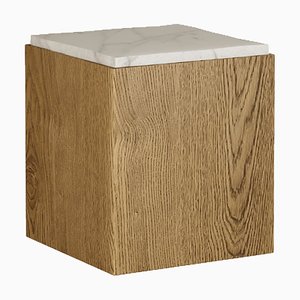Tavolino da caffè Pera in legno di quercia fumé e marmo di Carrara di Un'common