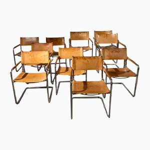 Chairs in Cognac Leather by Mart Stam & Marcel Breuer, Set of 10