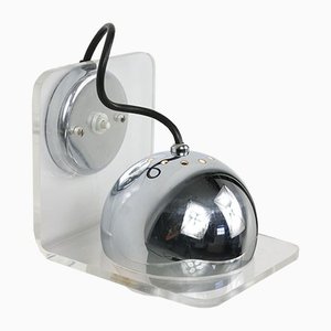 Vintage Italian Eyeball Wall Lamp in Chrome from Guzzini
