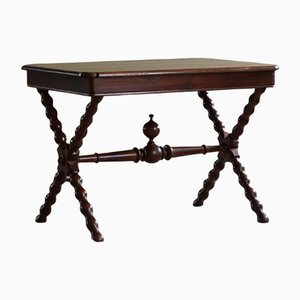 Vintage French Baroque Style Desk in Stained Pine
